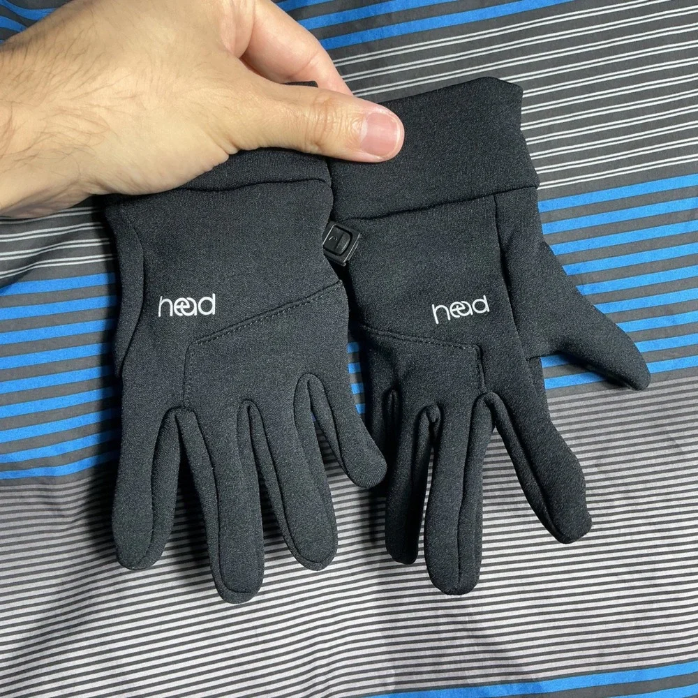 The North Face Puffer Jacket Boys S 7/8 Reversible Gray Blue Hooded Head Gloves